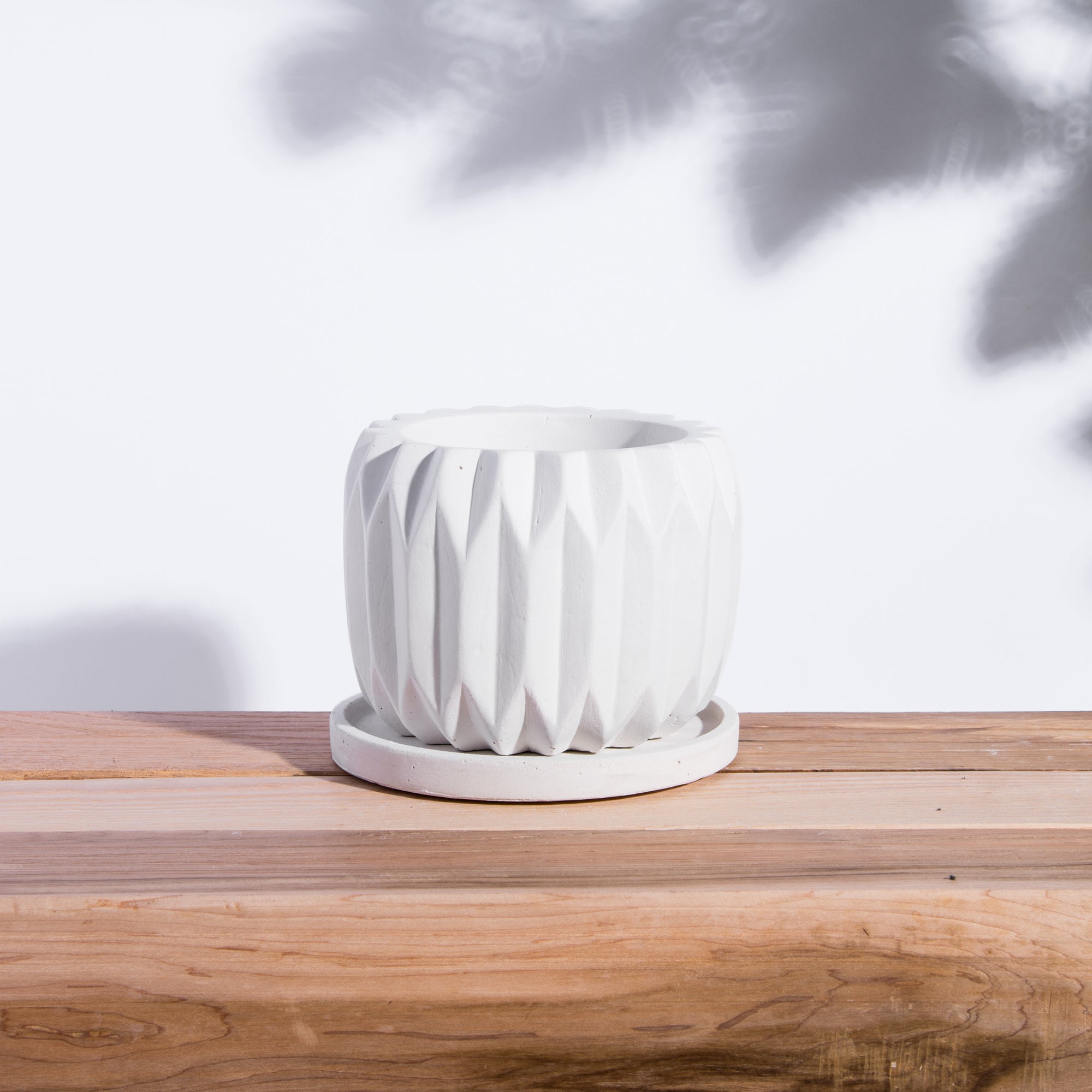 Pleated Concrete Planter. Handcrafted in Toronto, Canada.